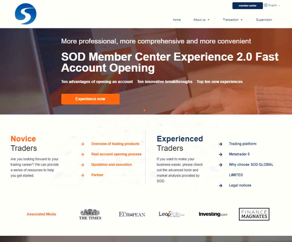 Página web de SOD Global