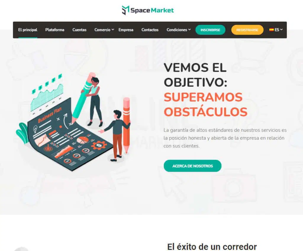 Página web de SpaceMarket