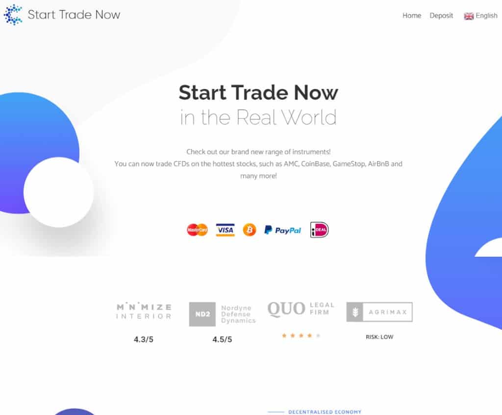 Página web de Start Trade Now