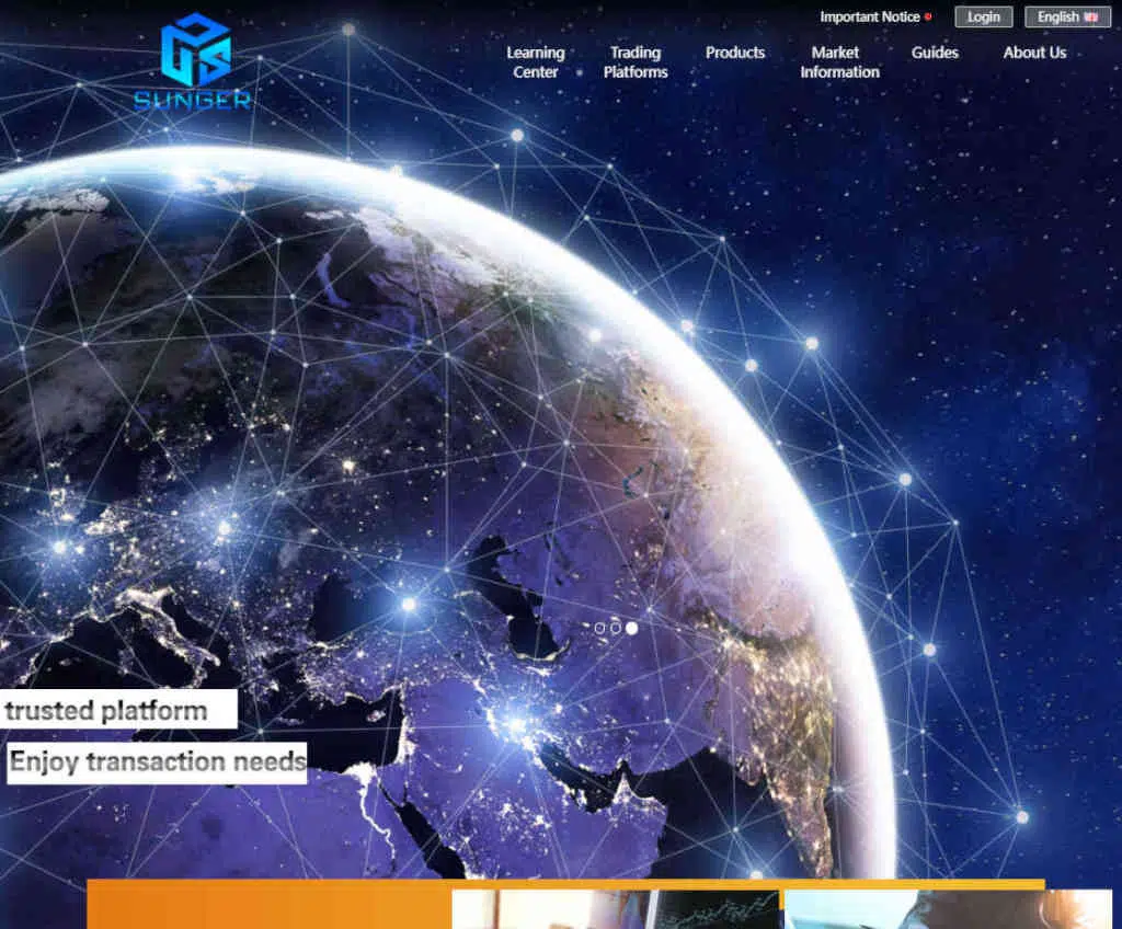 Página web de Sunger