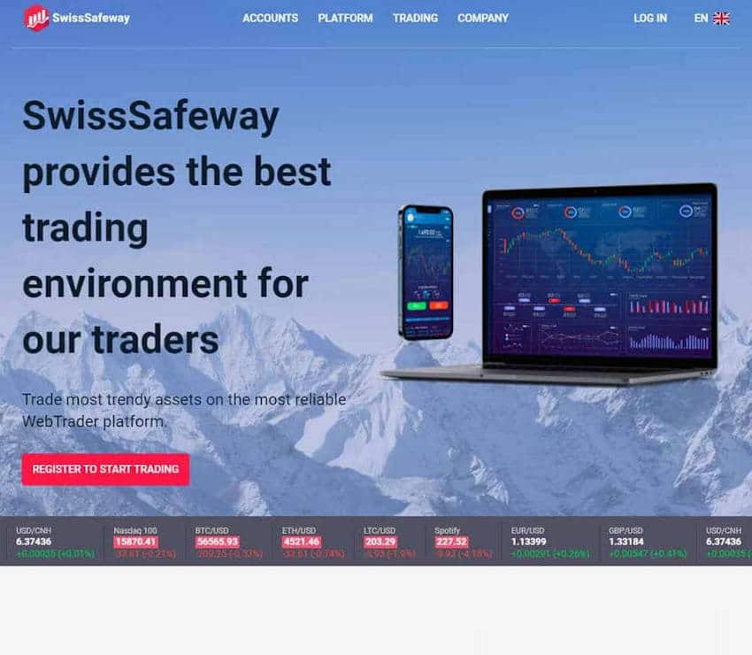 Página web de SwissSafeway