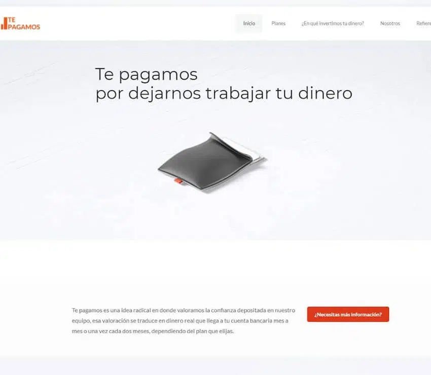 Página web de Te Pagamos