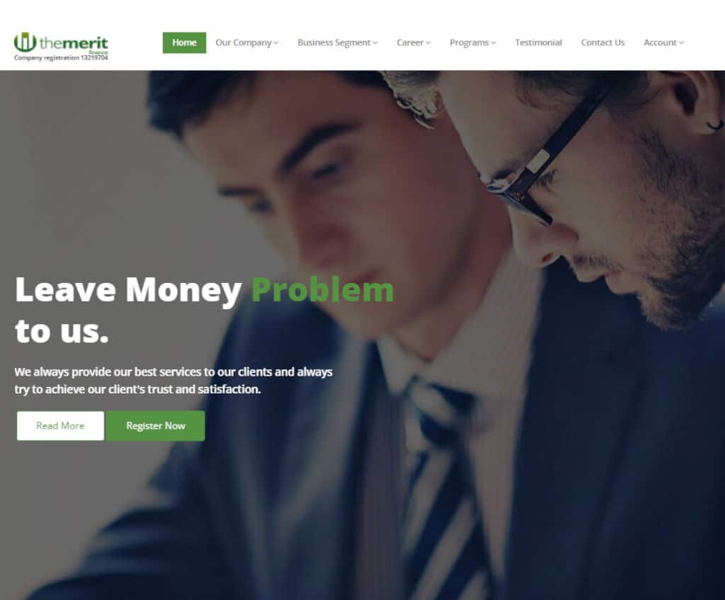 Página web de TheMerit Finance