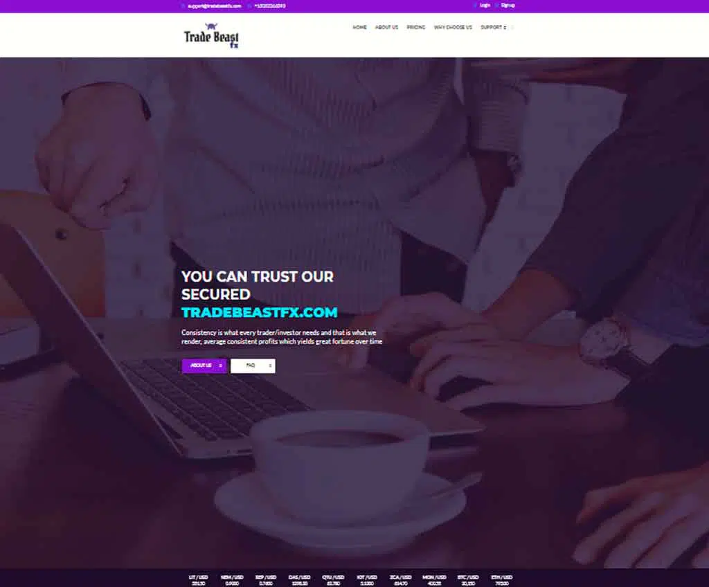 Página web de Trade Beast FX