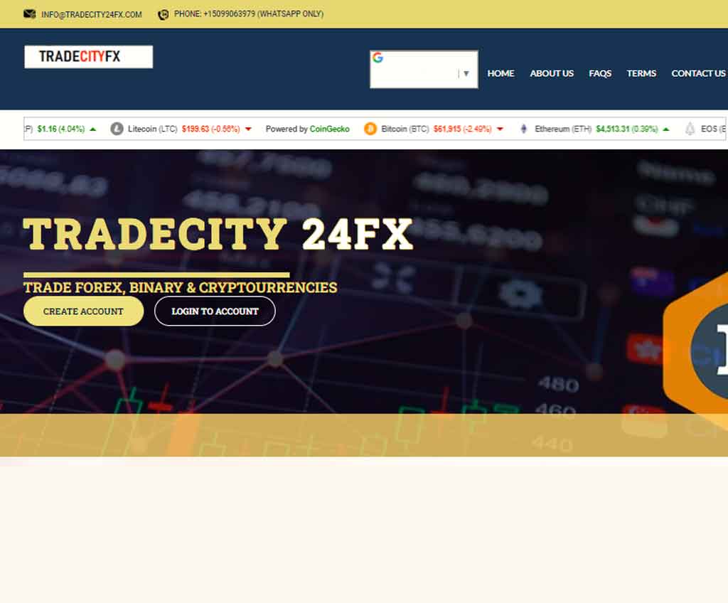 Página web de Tradecity 24FX