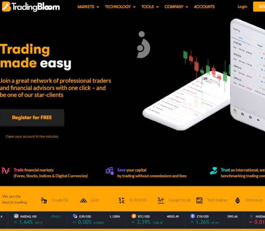 Página web de TradingBloom