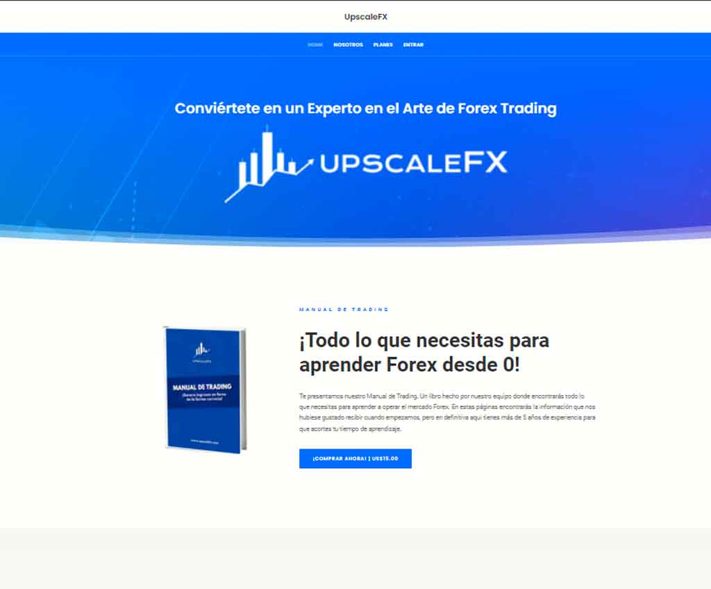 Página web de UpscaleFX