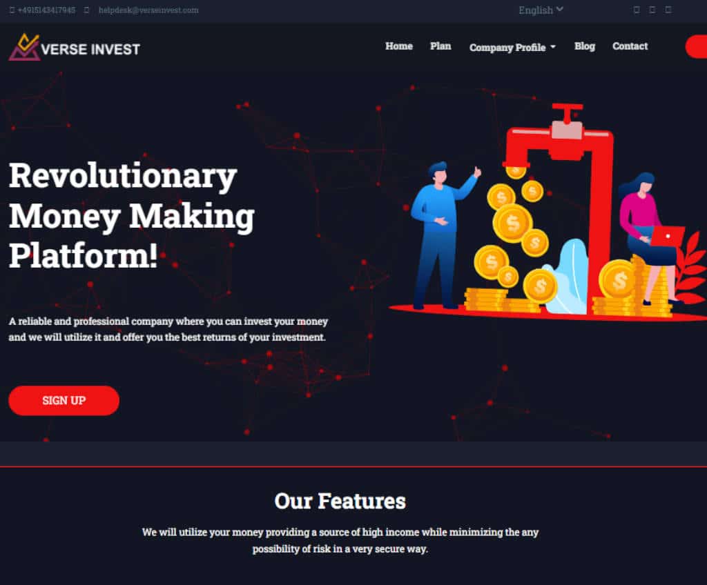 Página web de Verse Investment
