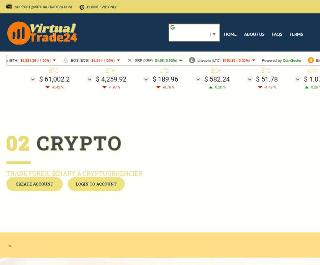 Página web de VIRTUALTRADE24