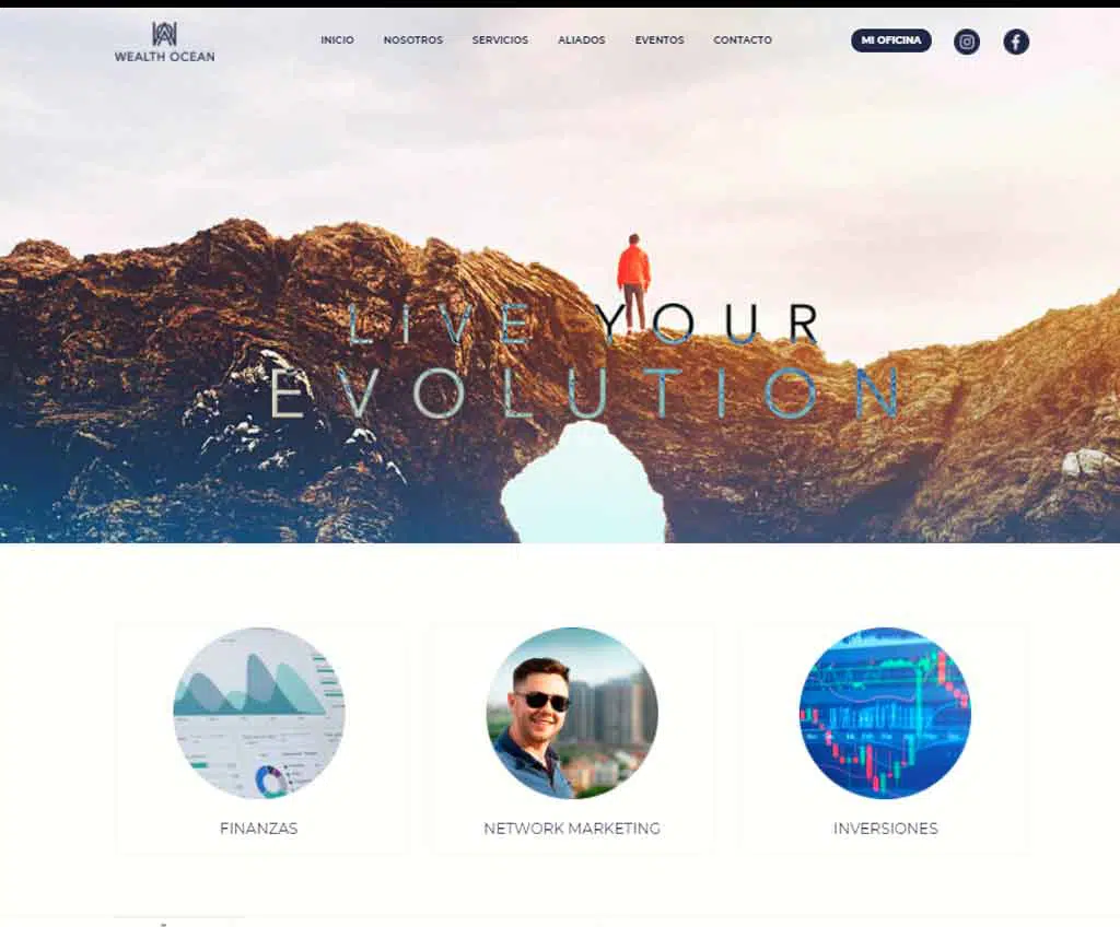 Página web de Wealth Ocean
