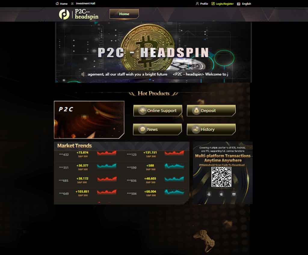 Página web de P2C headspin