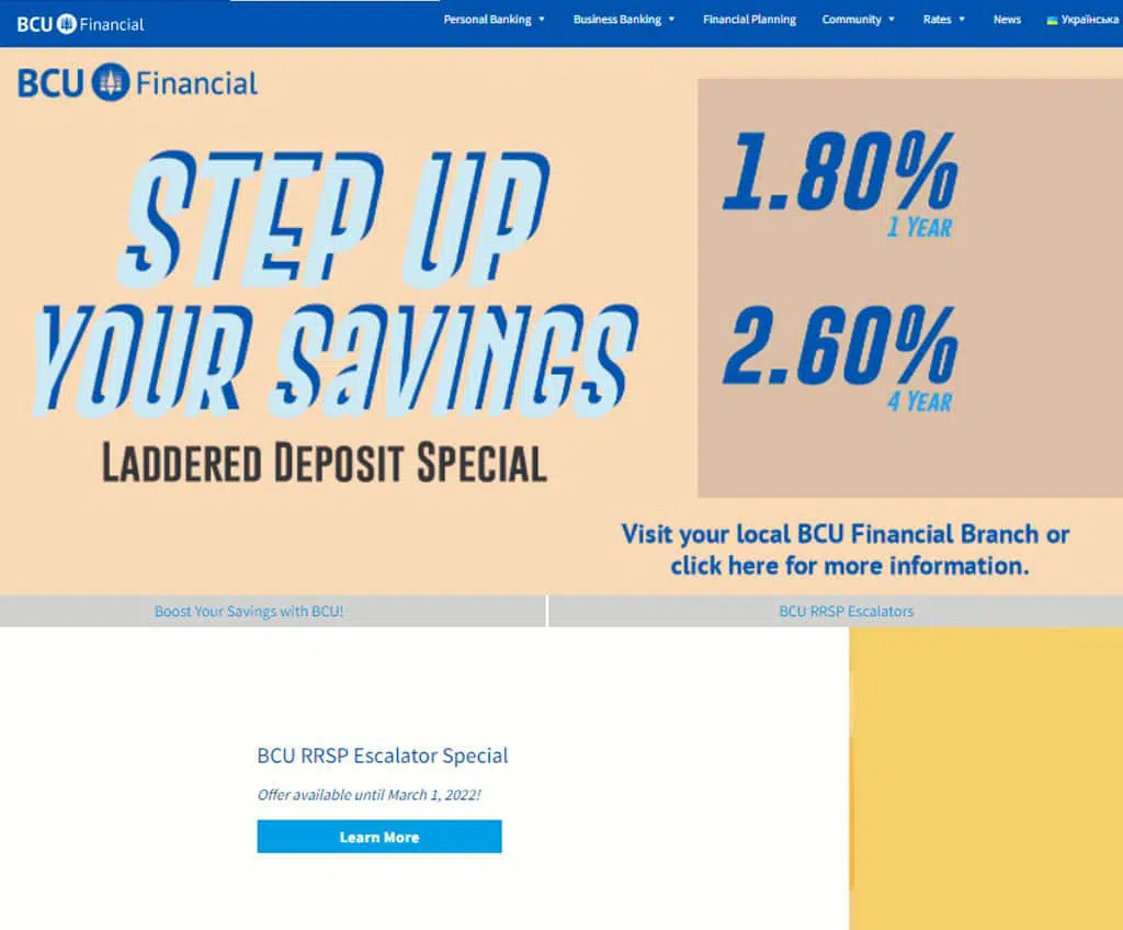 Página web de BCU Financial