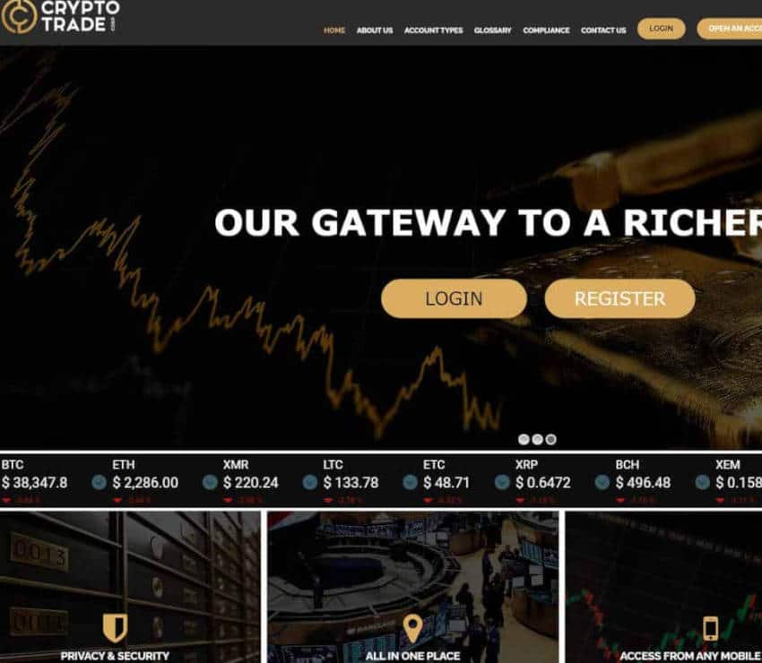Página web de Cryptotradecorp