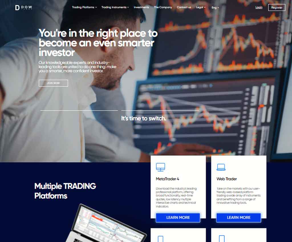 Página web de DowForex
