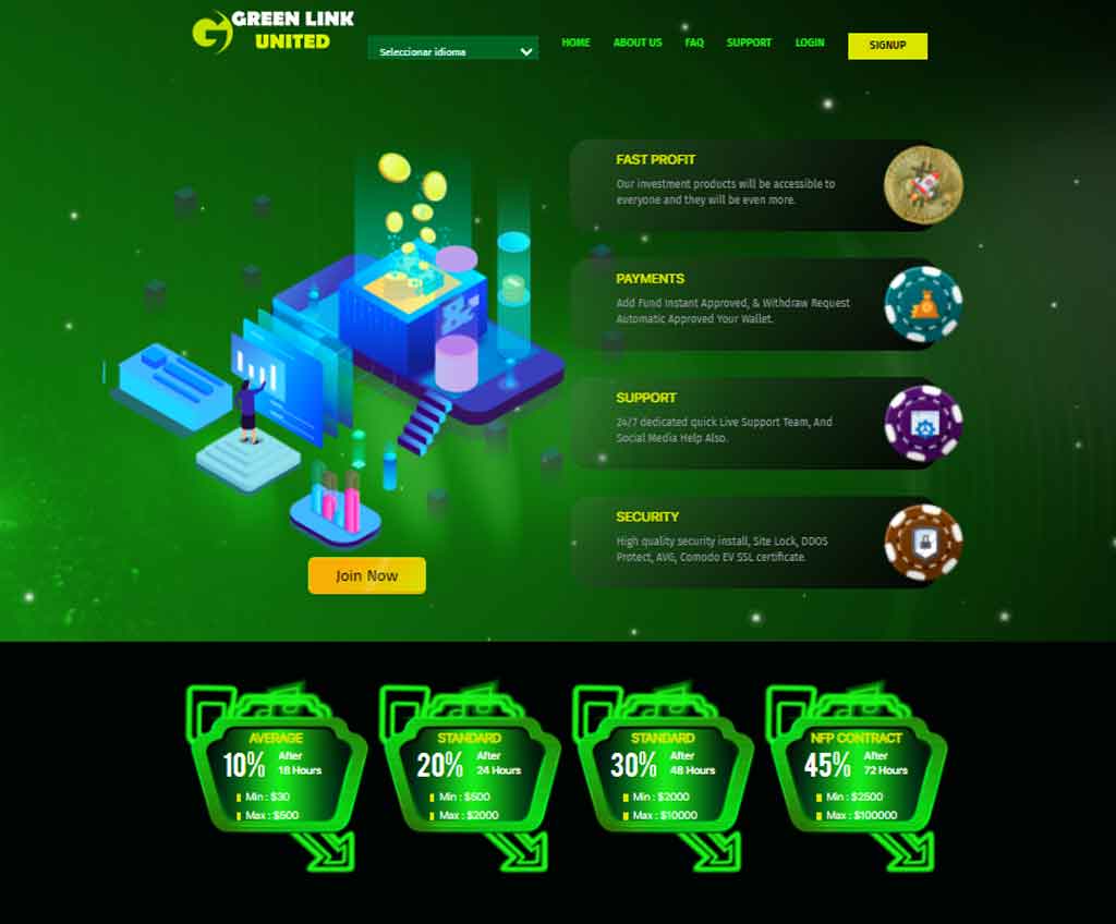 Página web de Green Link United