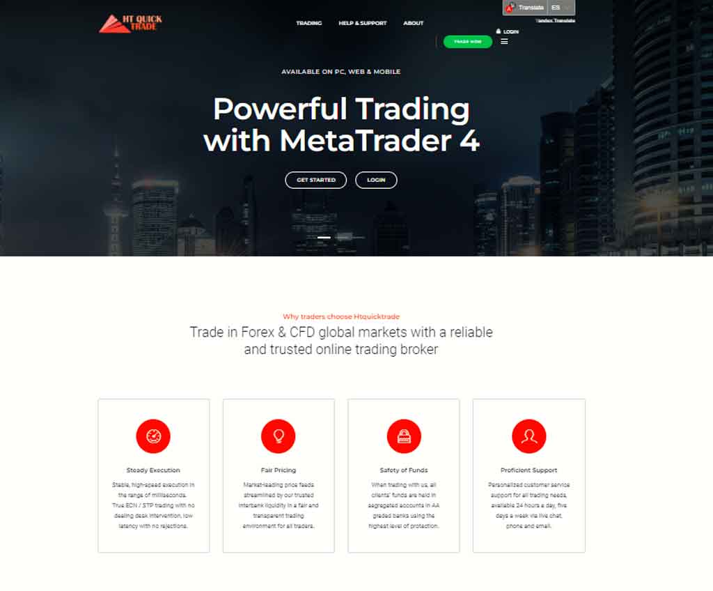 Página web de Htquicktrade