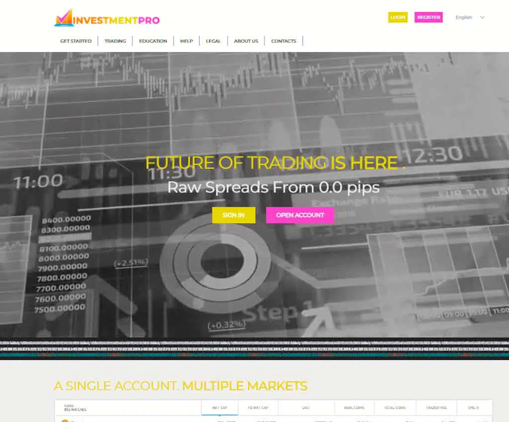 Página web de InvestmentPro