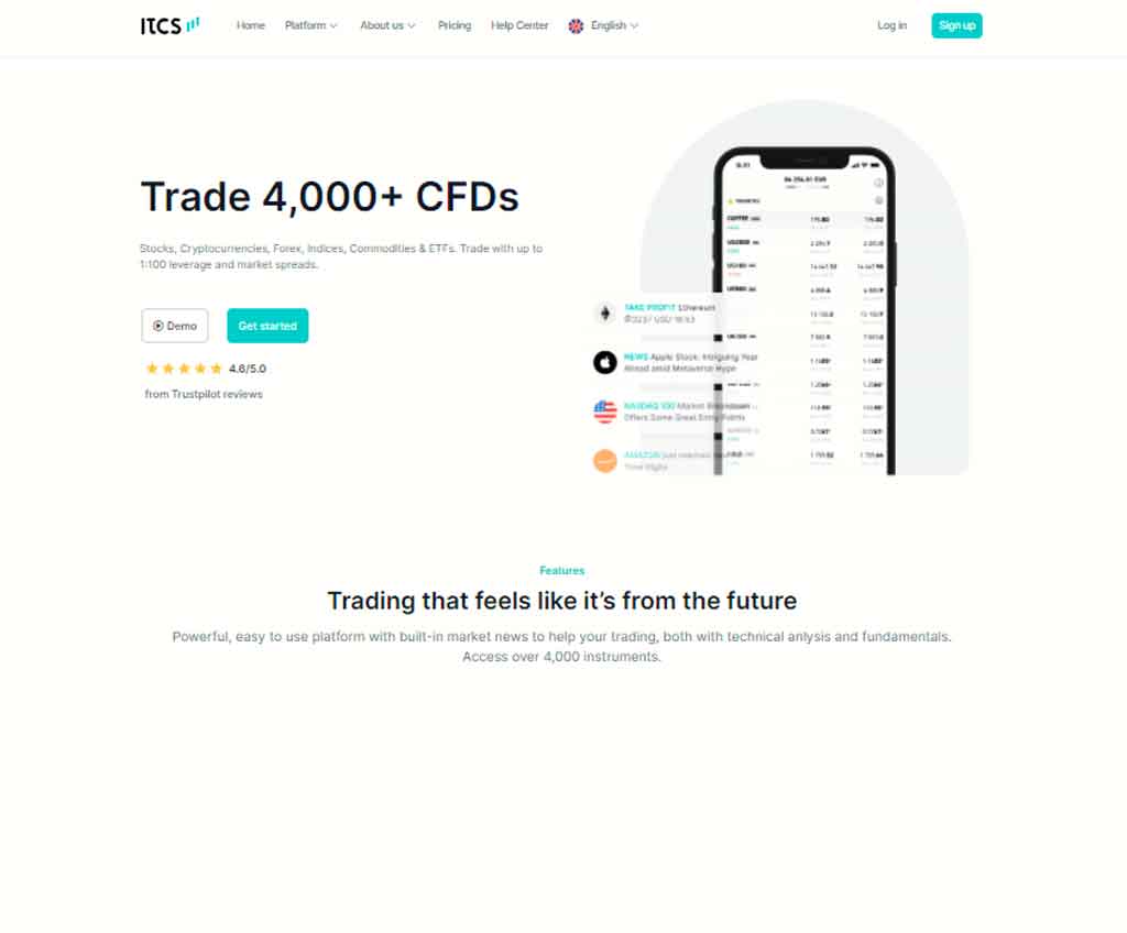 Página web de ITCS Trade