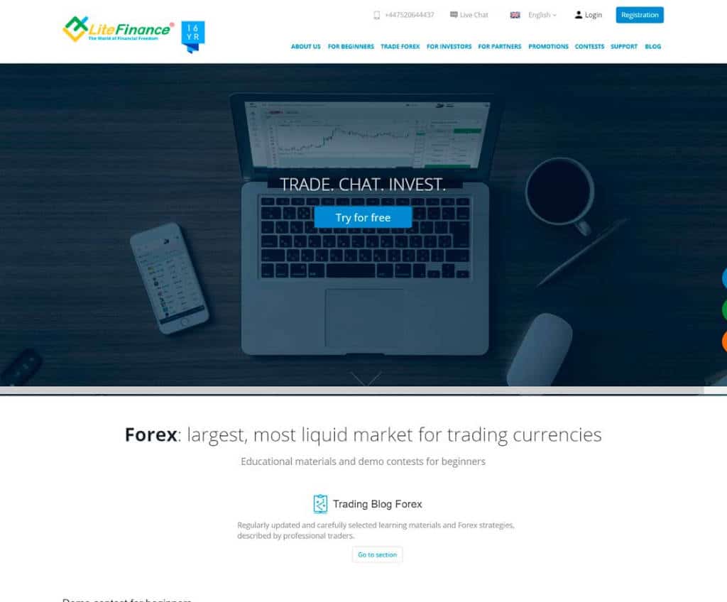 Página web de LiteFinance