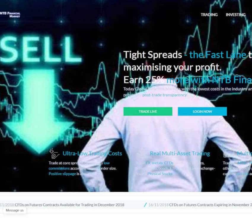 Página web de NTB Financial Market