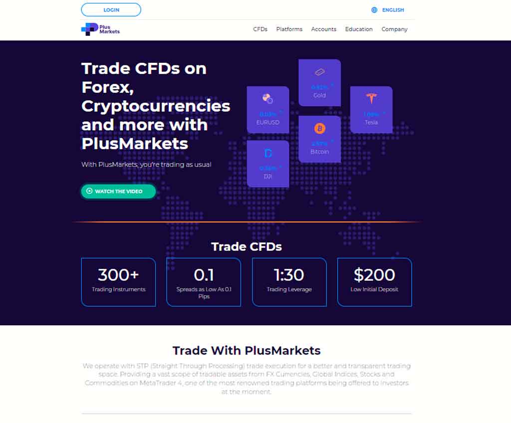 Página web de PlusMarkets