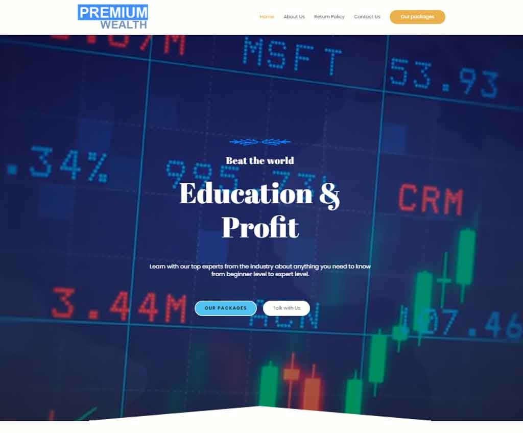 Página web de Premium Wealth