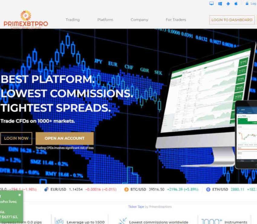 Página web de Primexbtoptions Limited