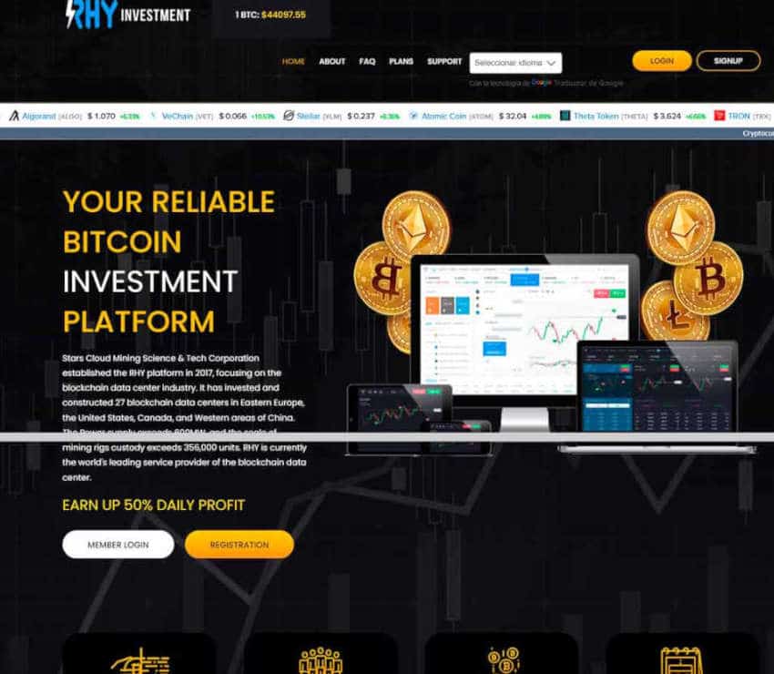 Página web de RHY Investment