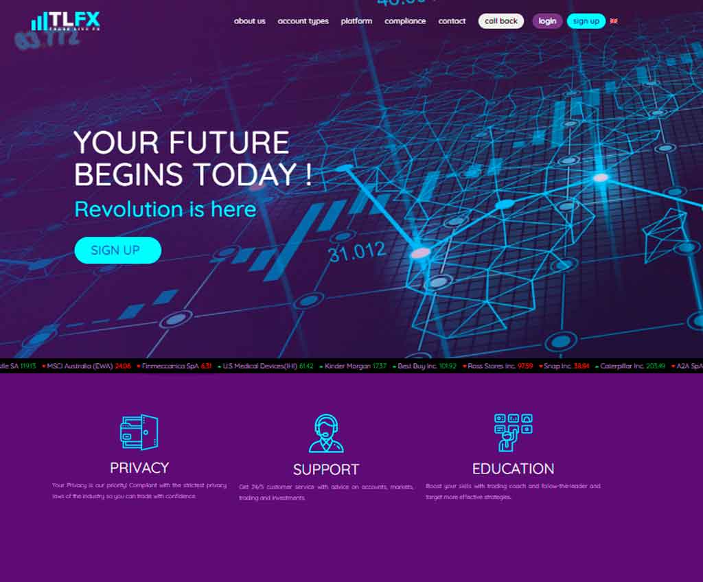 Página web de TradeliveFX