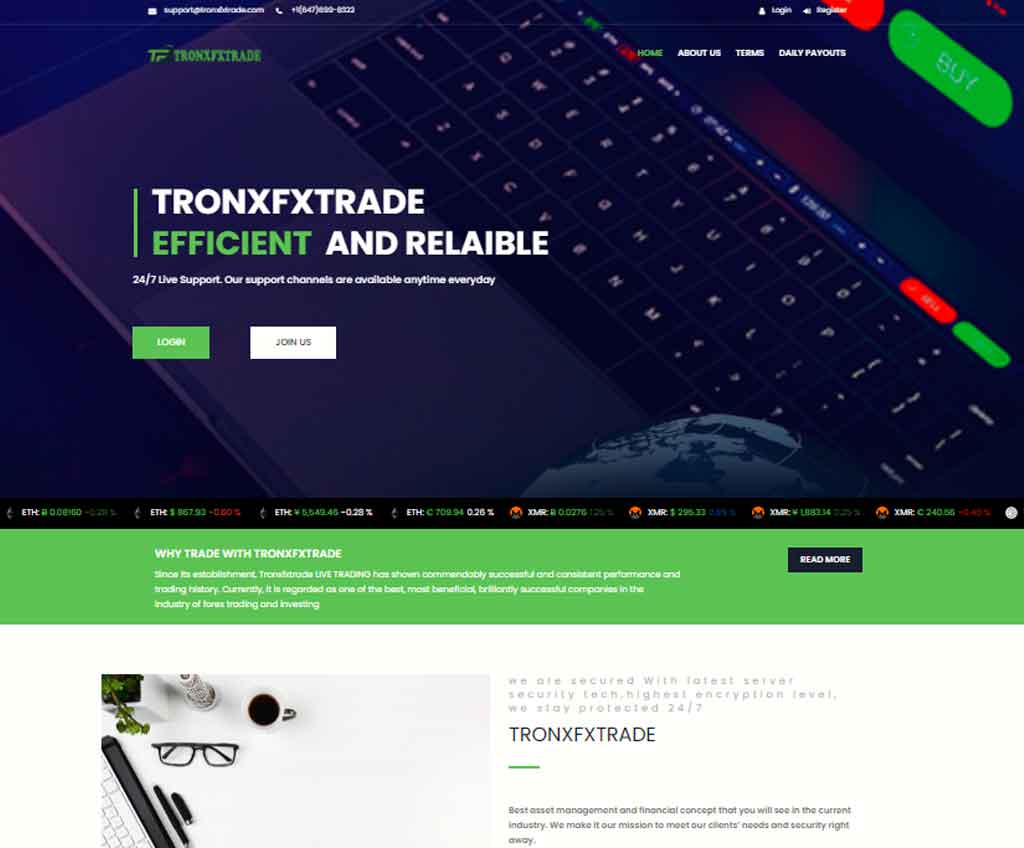 Página web de TRONXFXTRADE