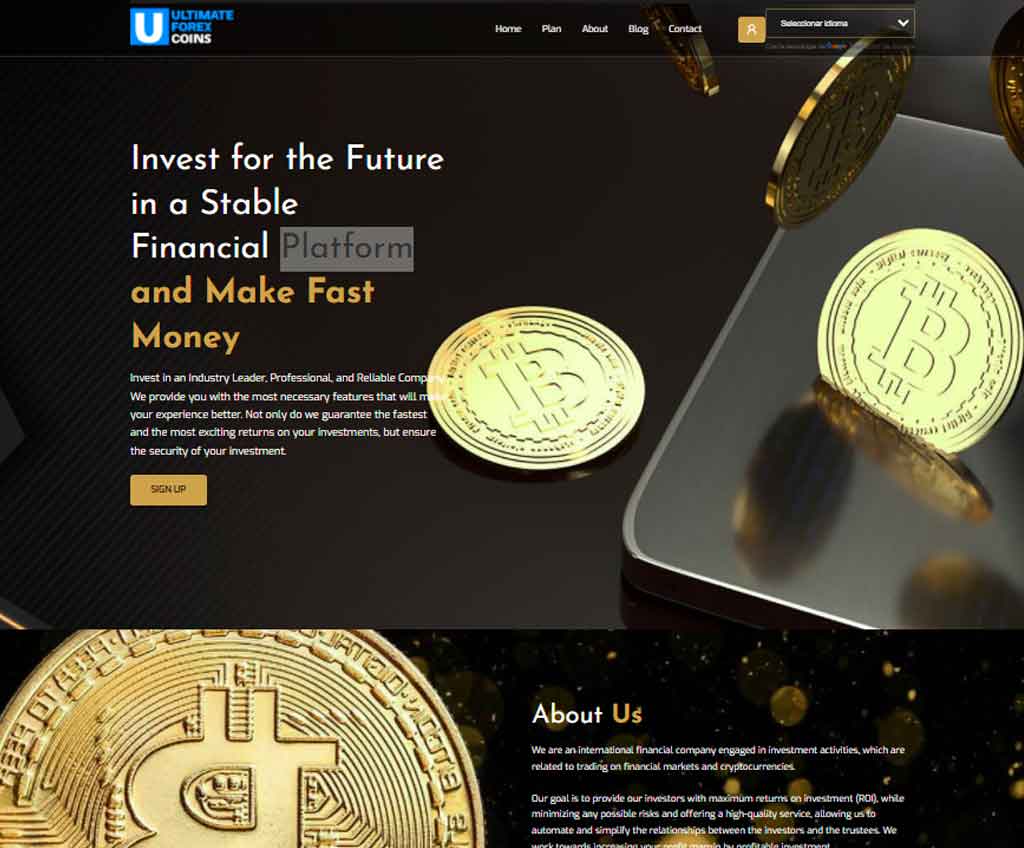 Página web de UltimateForexCoins