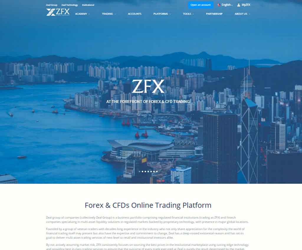 Página web de ZFX