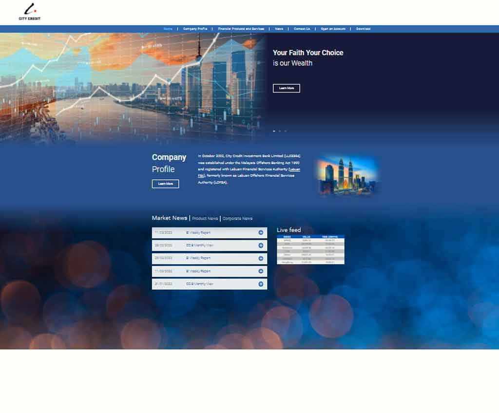 Página web de City Credit