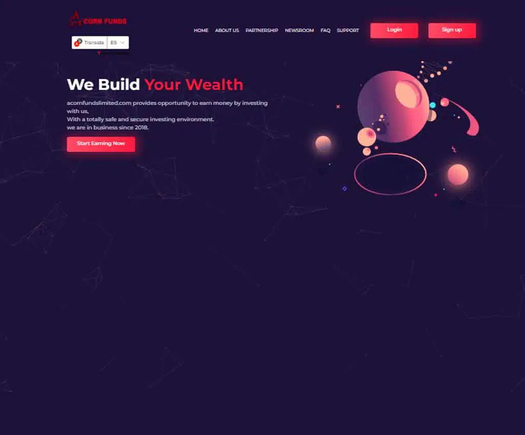 Página web de acornfundslimited.com