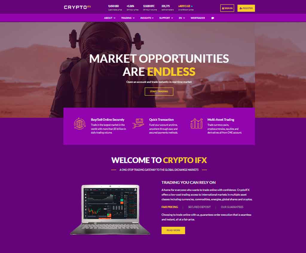 Página web de CryptoIFX