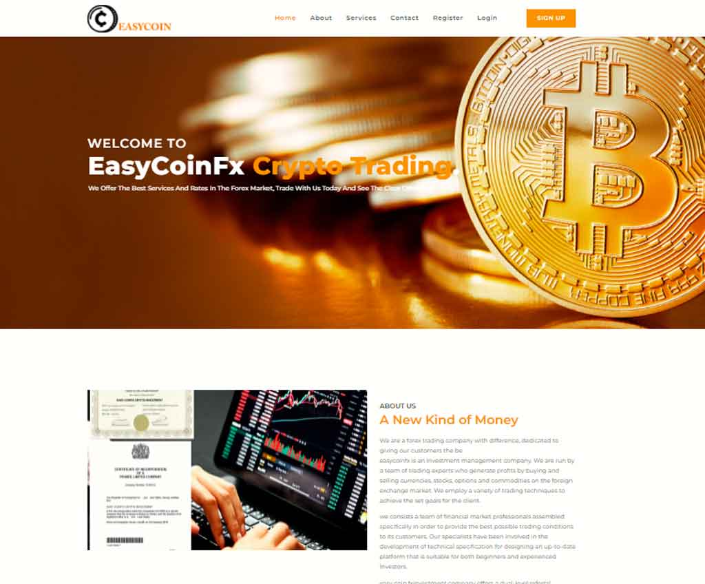 Página web de Easycoinfx