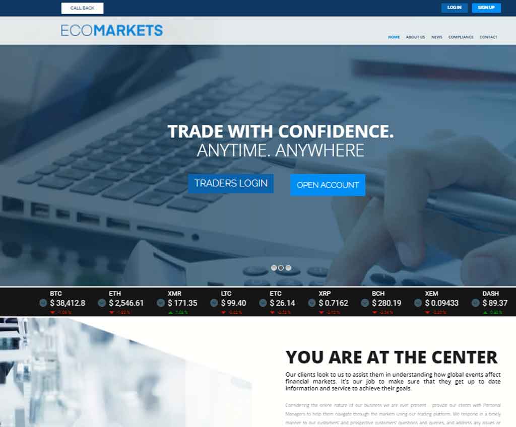 Página web de EcoMarkets