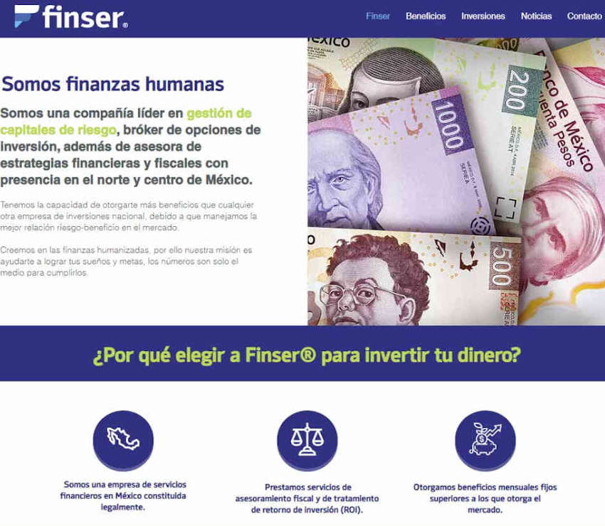 Página web de Finser
