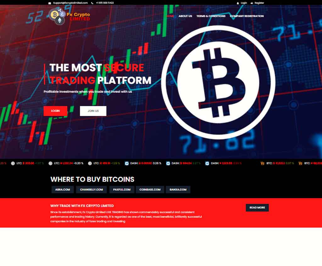 Página web de Fx Crypto Limited