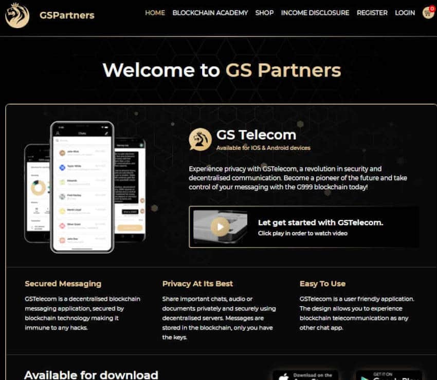 Página web de GS Partners