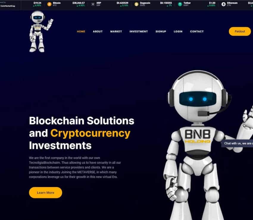 Página web de Holding BNB