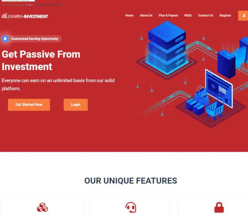 Página web de Lennox Investment
