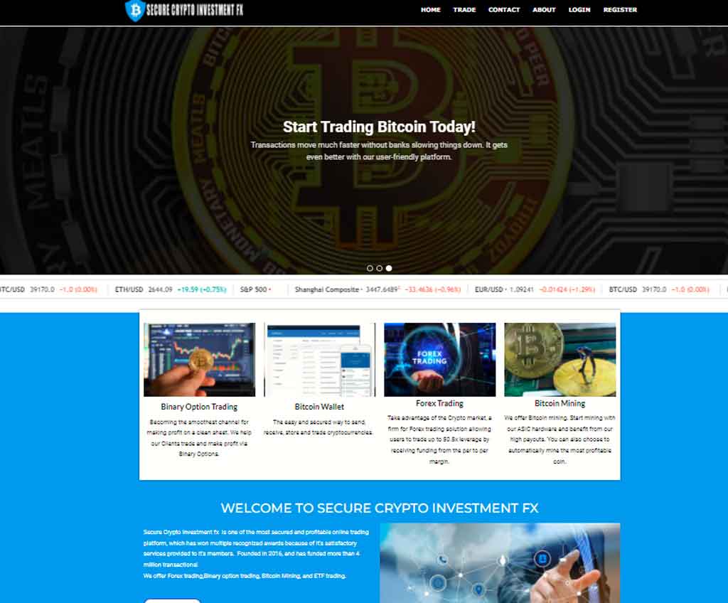 Página web de Secure Crypto Investment fx