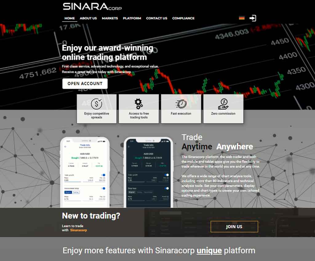 Página web de Sinaracorp