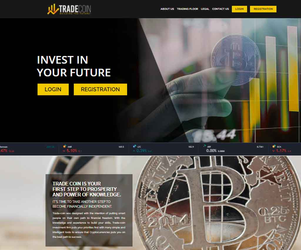 Página web de Trade Coin
