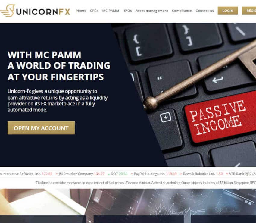 Página web de UNICORN FX