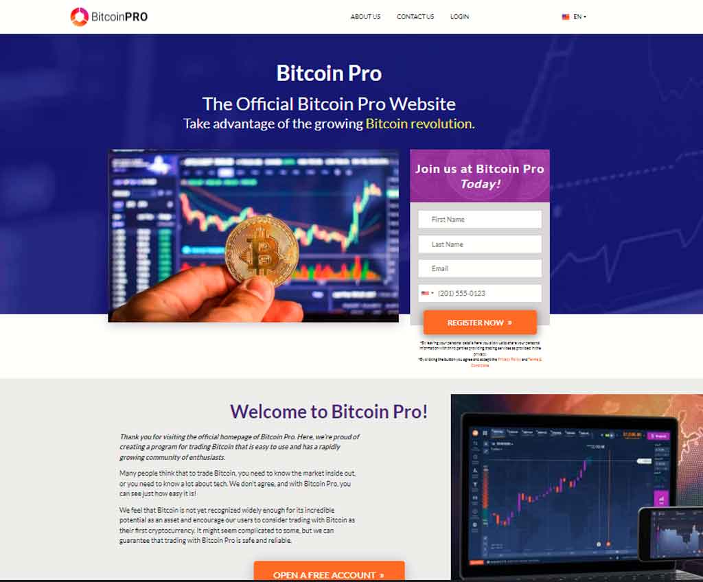 Página web de BitcoinPro