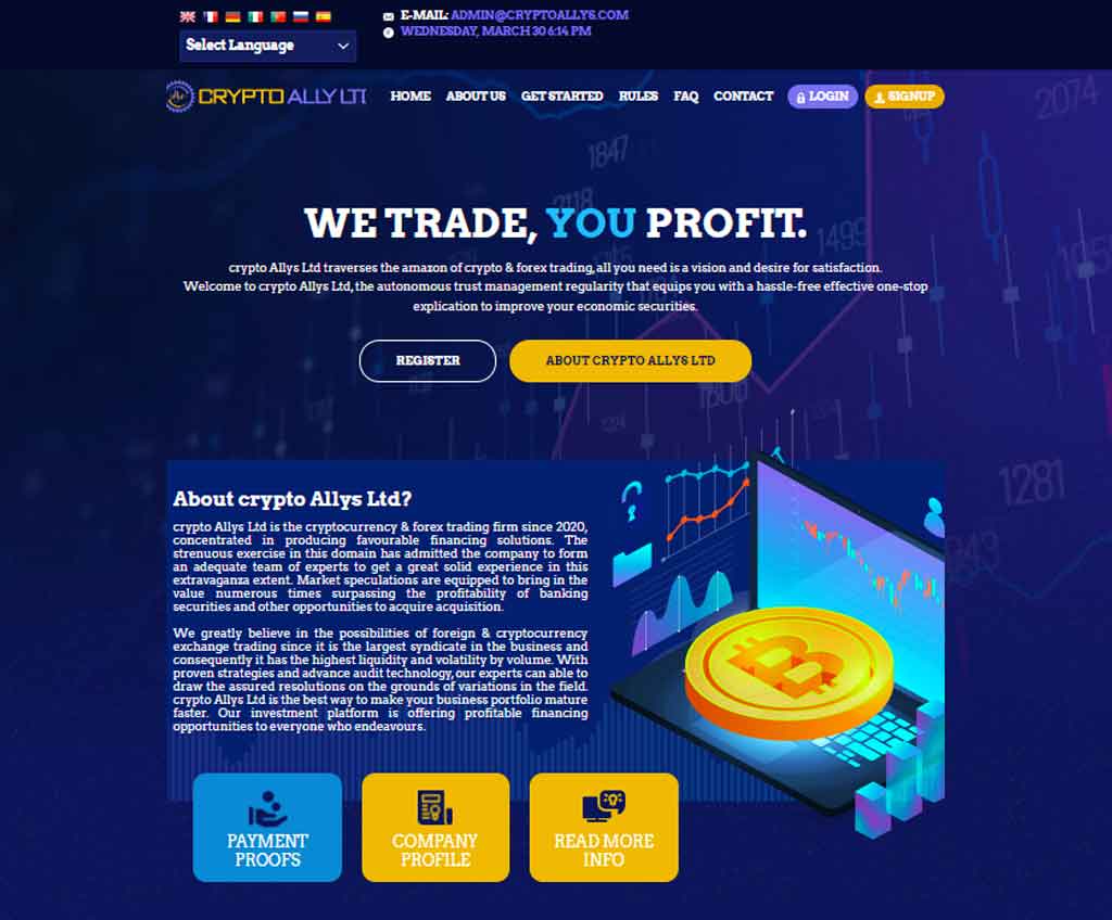 Página web de crypto Allys Ltd
