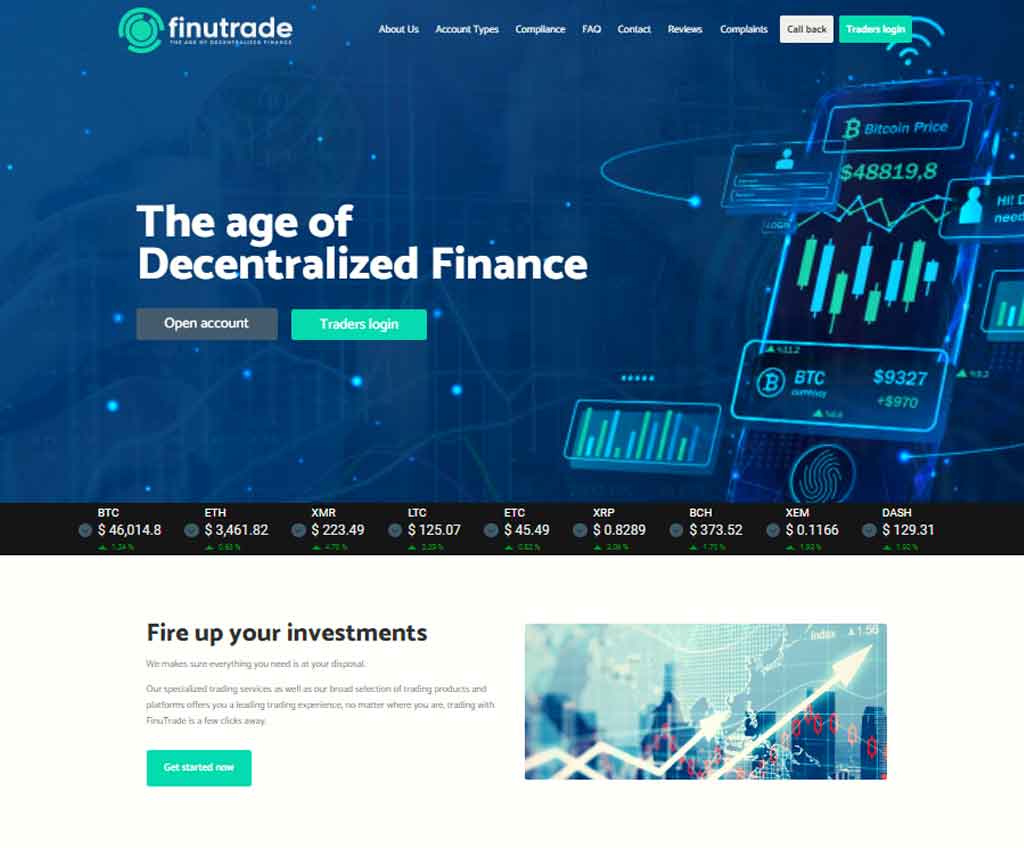 Página web de FinuTrade