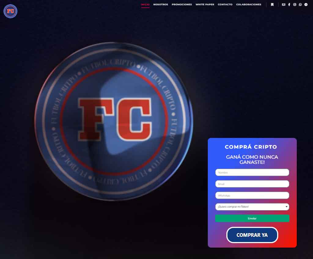 Página web de Futbol Cripto